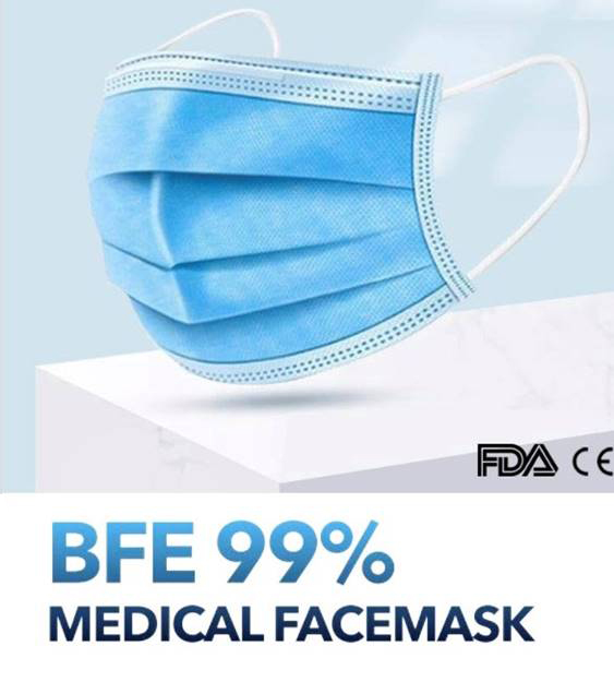 Disposable PPE (Personal Protective Equipment) masks distributed by Keith Bennitz.